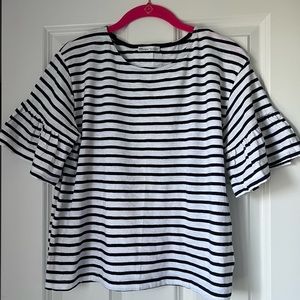 Zara white/navy striped tee M